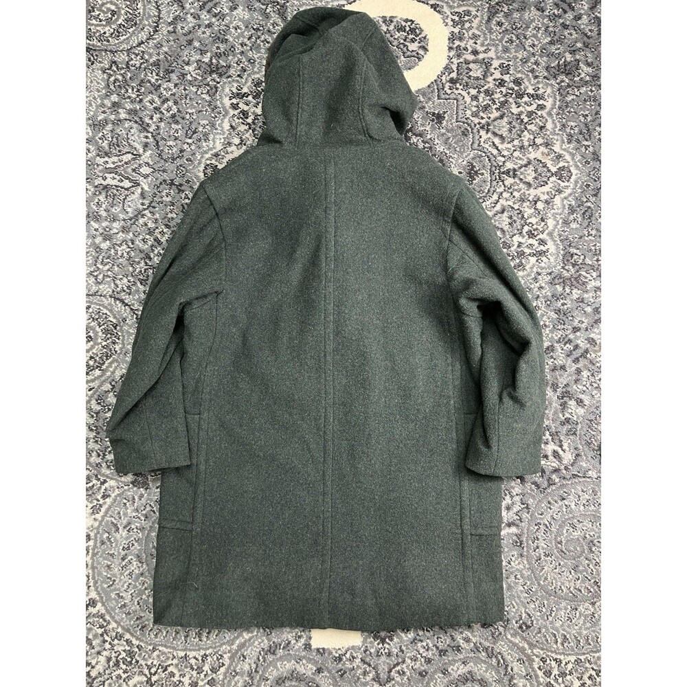 Vintage Women L.L.Bean Wool Duffel Coat Faux Fur-lined Hood Cuffs Size 20 Green - Picture 9 of 15